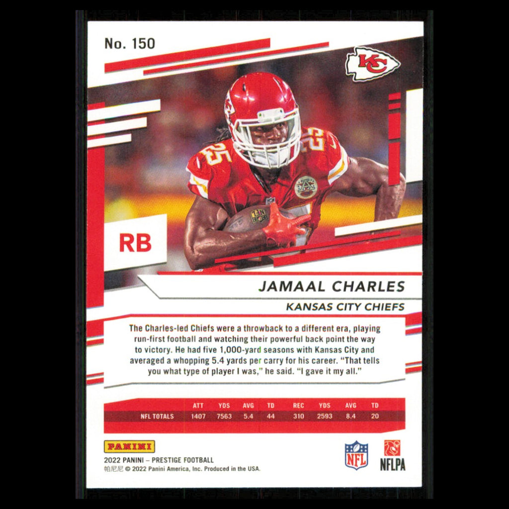 Jamaal Charles #150 2022 Panini Prestige Kansas City Chiefs Football Card NFL NM