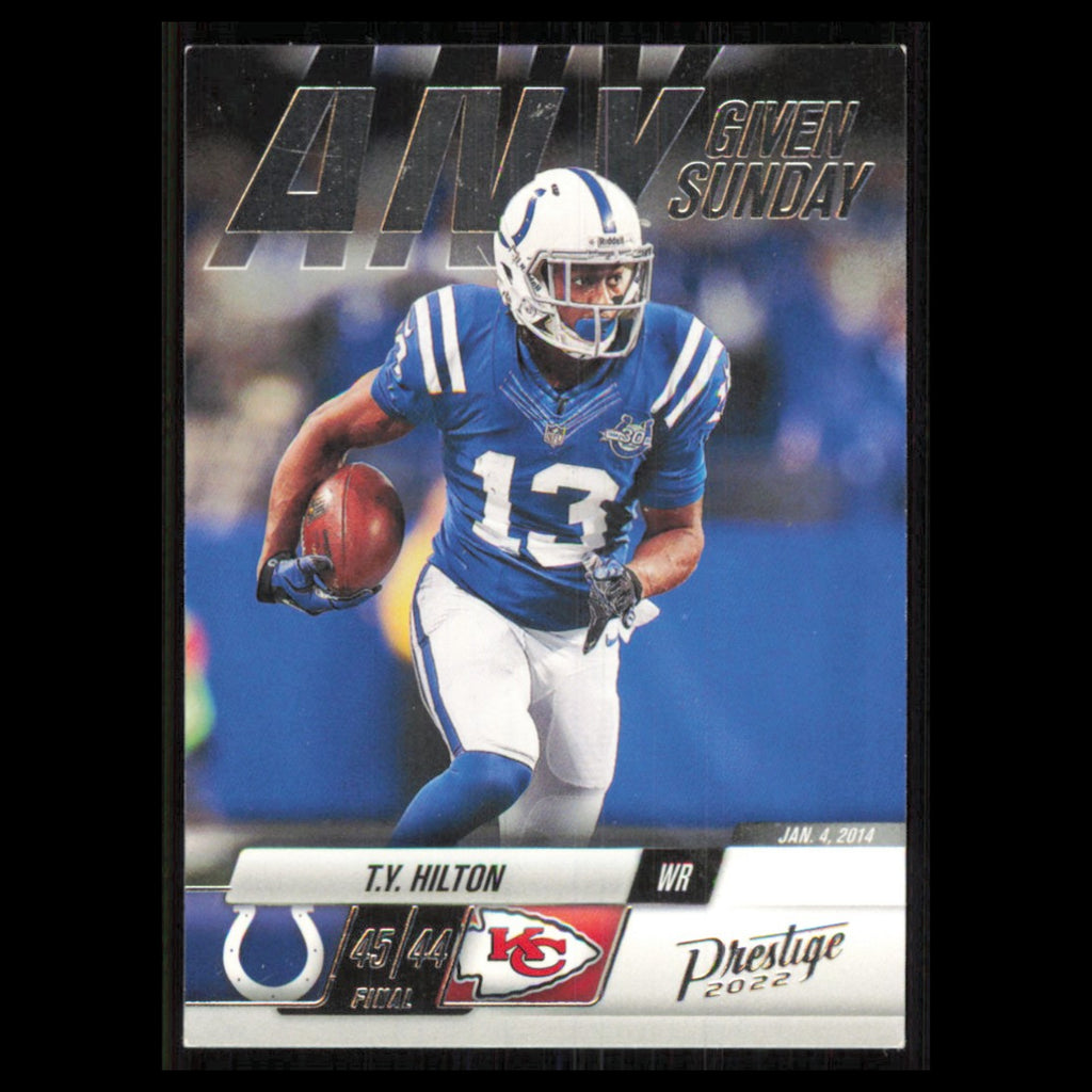 T.Y. Hilton #19 2022 Panini Prestige Any Given Sunday Indianapolis Colts Card NM
