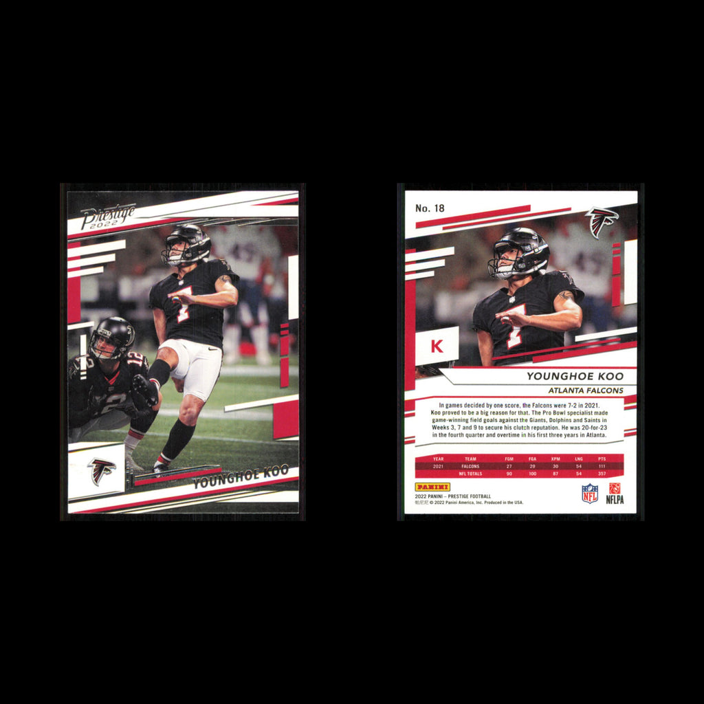 Younghoe Koo #18 2022 Panini Prestige Atlanta Falcons Football Card NFL NM