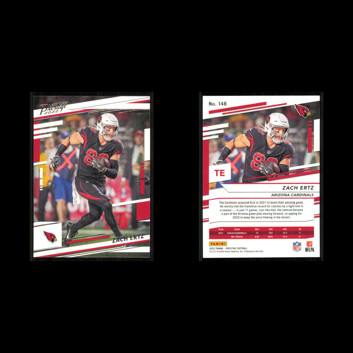 Zach Ertz #148 2022 Panini Prestige Arizona Cardinals Football Card NFL NM