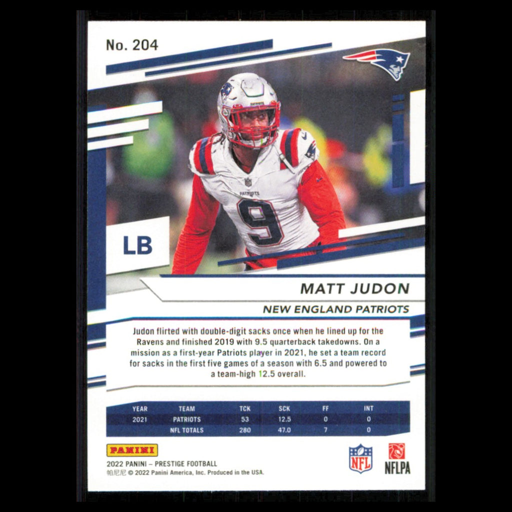 Matt Judon #204 2022 Panini Prestige New England Patriots Football Card NFL NM