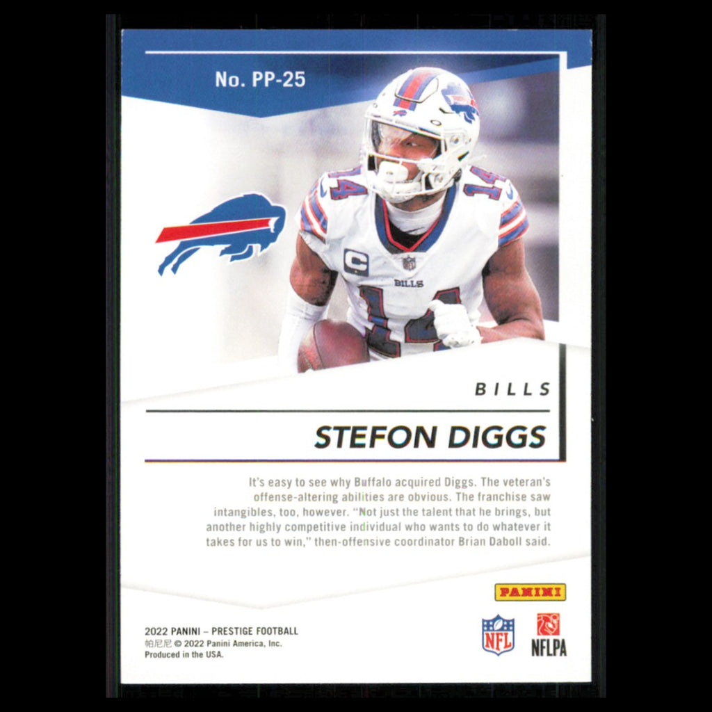 Stefon Diggs #PP-25 2022 Panini Prestige Prestigious Pros Buffalo Bills Football