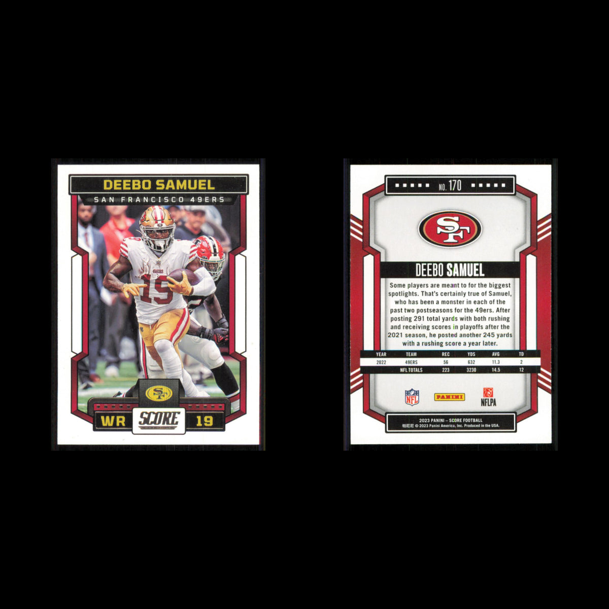 Deebo Samuel #170 2023 Score San Francisco 49ers Football Card NFL NM