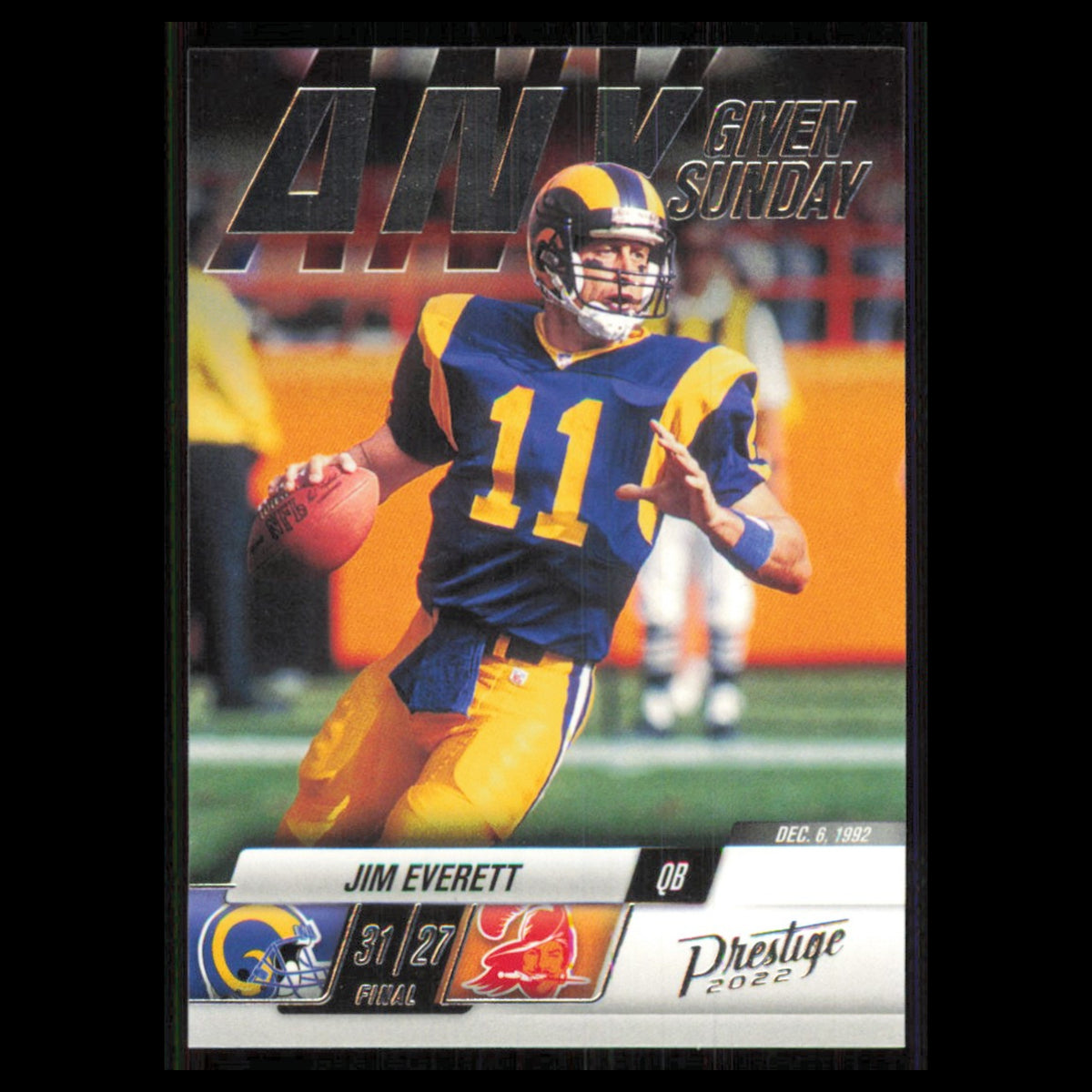 Jim Everett #20 2022 Panini Prestige Any Given Sunday Los Angeles Rams Football