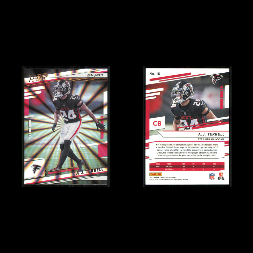A.J. Terrell #16 2022 Panini Prestige Xtra Points Atlanta Falcons Football Card