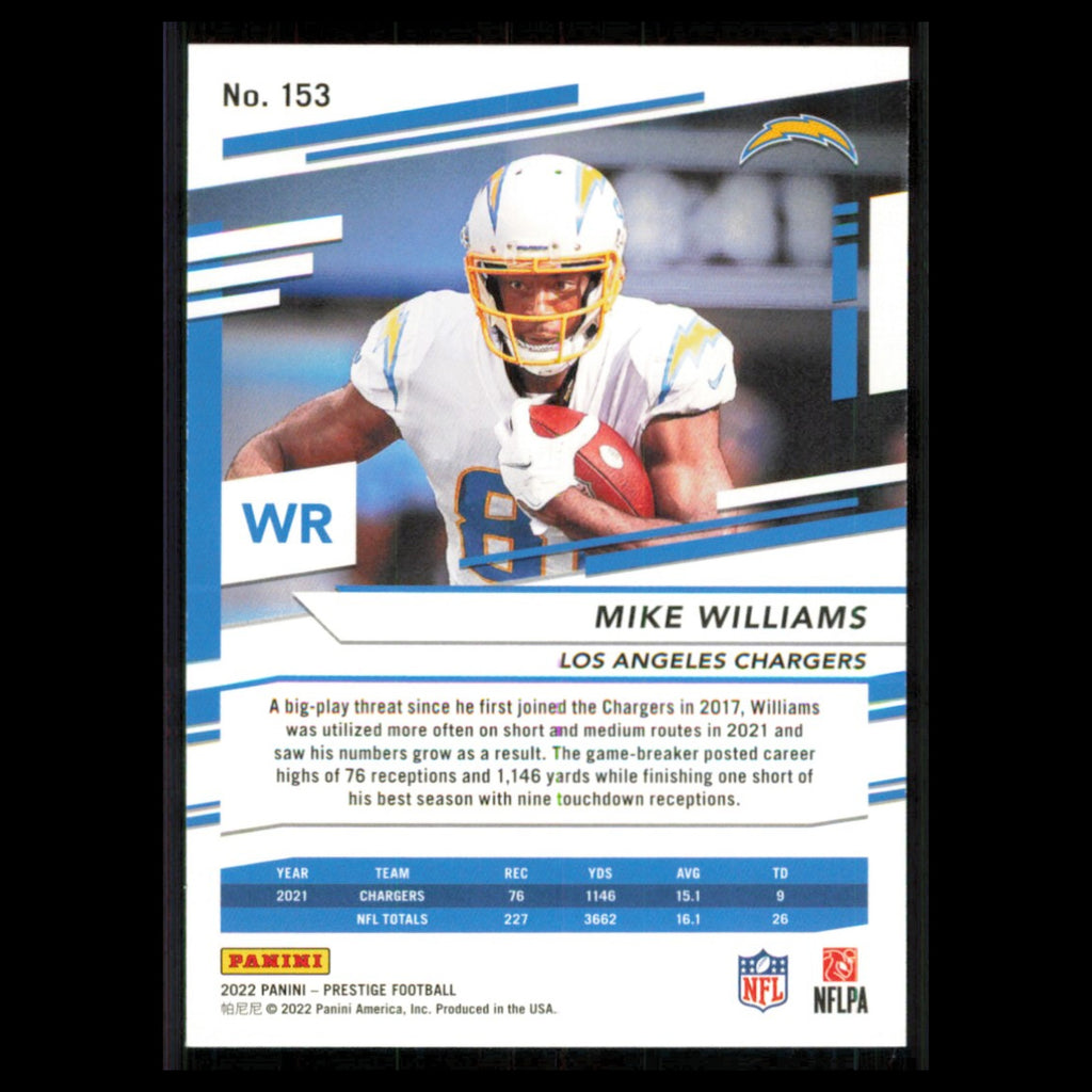 Mike Williams #153 2022 Panini Prestige Xtra Points Los Angeles Chargers Card NM