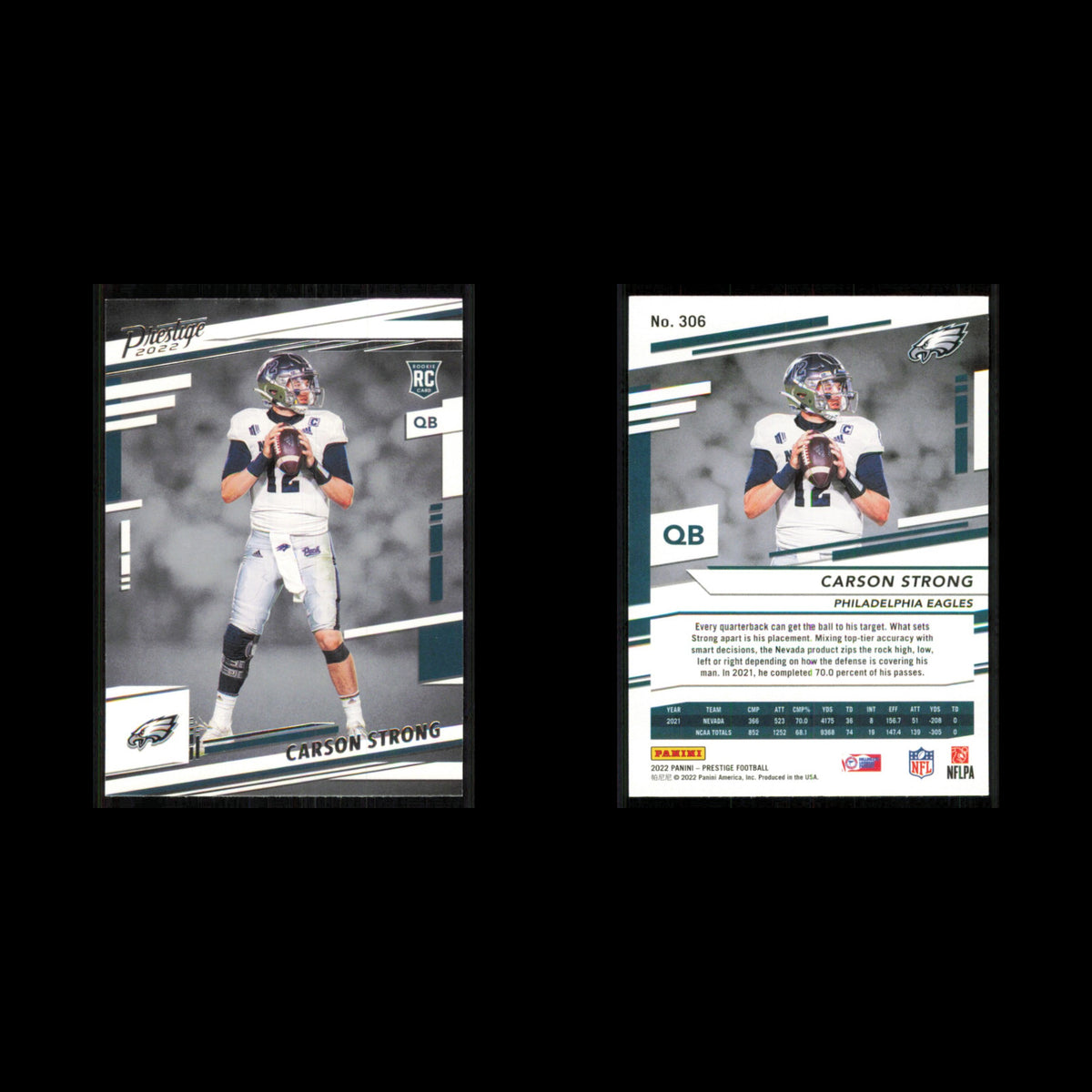 Carson Strong Rookie #306 2022 Panini Prestige Philadelphia Eagles Football Card
