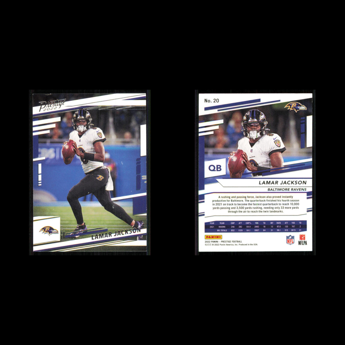 Lamar Jackson #20 2022 Panini Prestige Baltimore Ravens Football Card NFL NM
