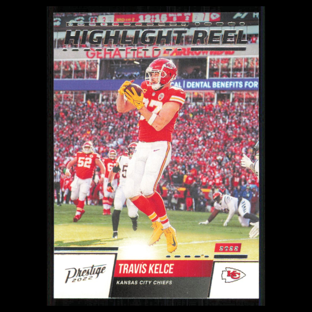 Travis Kelce #HR-9 2022 Panini Prestige Highlight Reel Kansas City Chiefs Card