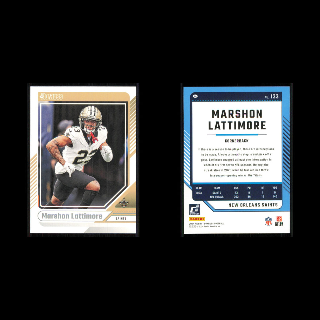 Marshon Lattimore #133 2024 Donruss New Orleans Saints Football Card NFL NM