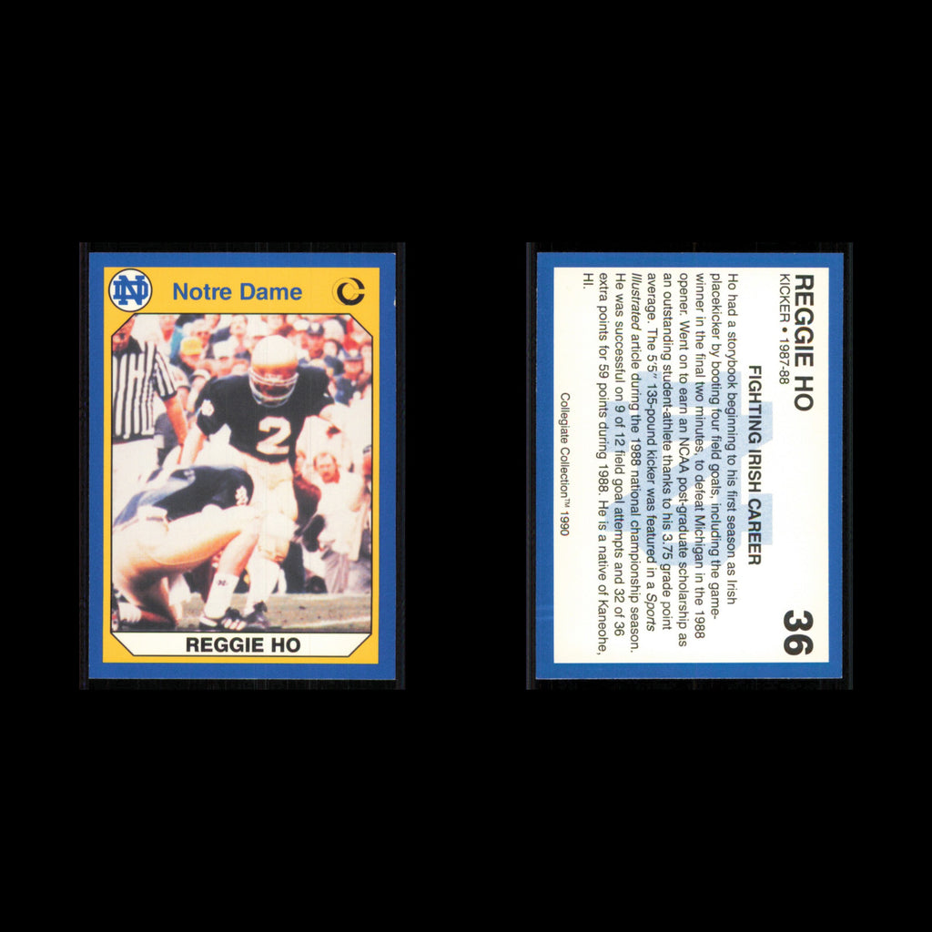 Reggie Ho #36 1990 Collegiate Collection Notre Dame Notre Dame Fighting Irish NM
