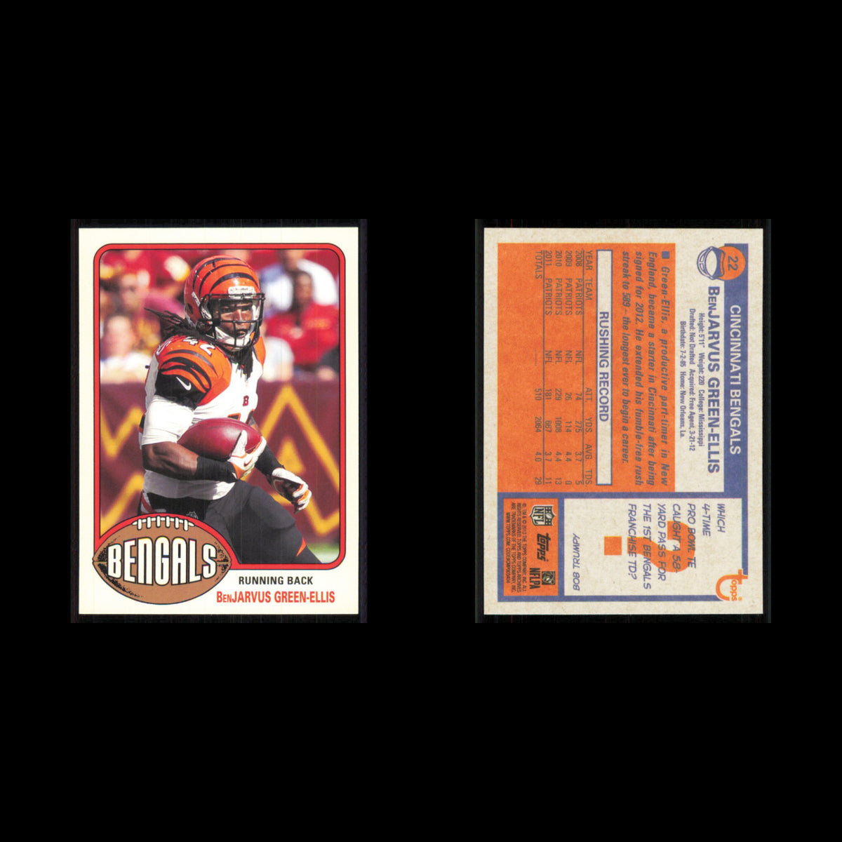 BenJarvus Green-Ellis #22 2013 Topps Archives Cincinnati Bengals Football Card