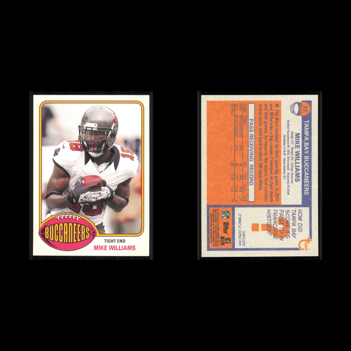 Mike Williams #37 2013 Topps Archives Tampa Bay Buccaneers Football Card NFL NM