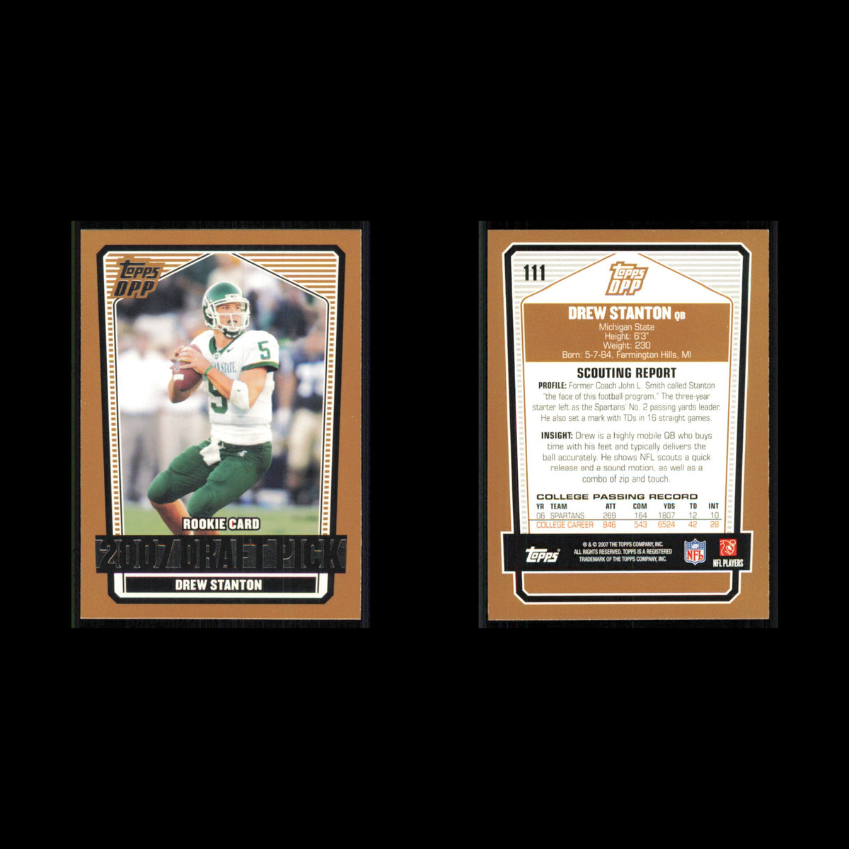 Drew Stanton Rookie #111 2007 Topps Draft Picks - Prospects Football Card NFL NM