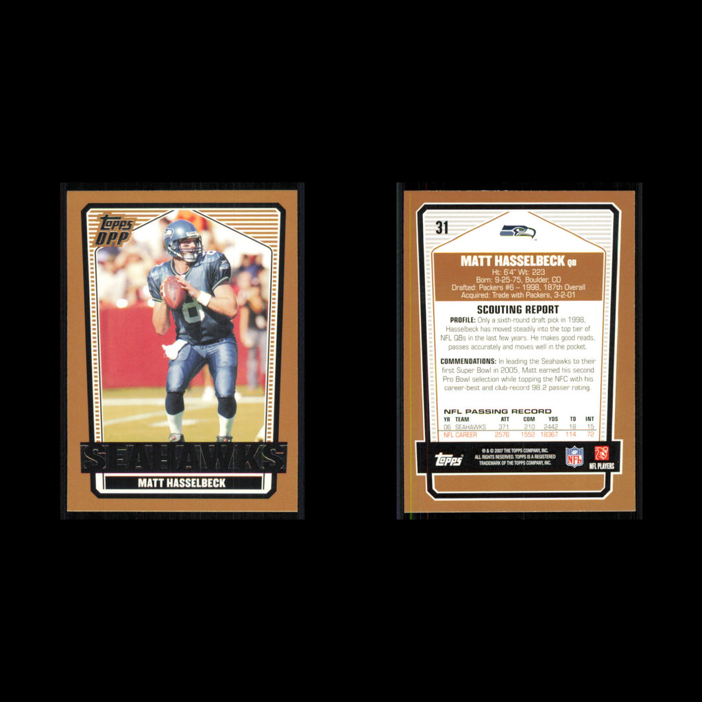 Matt Hasselbeck #31 2007 Topps Draft Picks - Prospects Seattle Seahawks Football