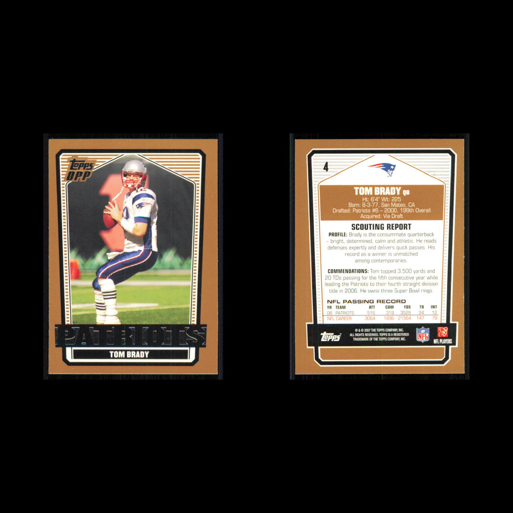 Tom Brady #4 2007 Topps Draft Picks - Prospects New England Patriots Football NM