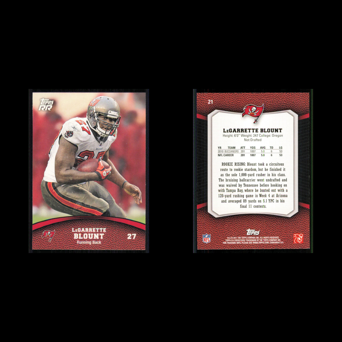 LeGarrette Blount #21 2011 Topps Rising Rookies Tampa Bay Buccaneers Football NM