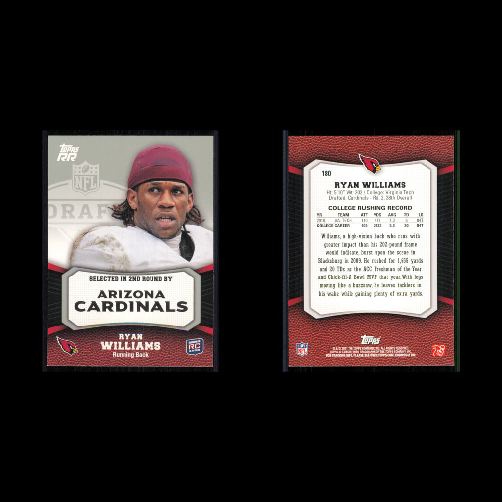 Ryan Williams Rookie #180 2011 Topps Rising Rookies Arizona Cardinals Football