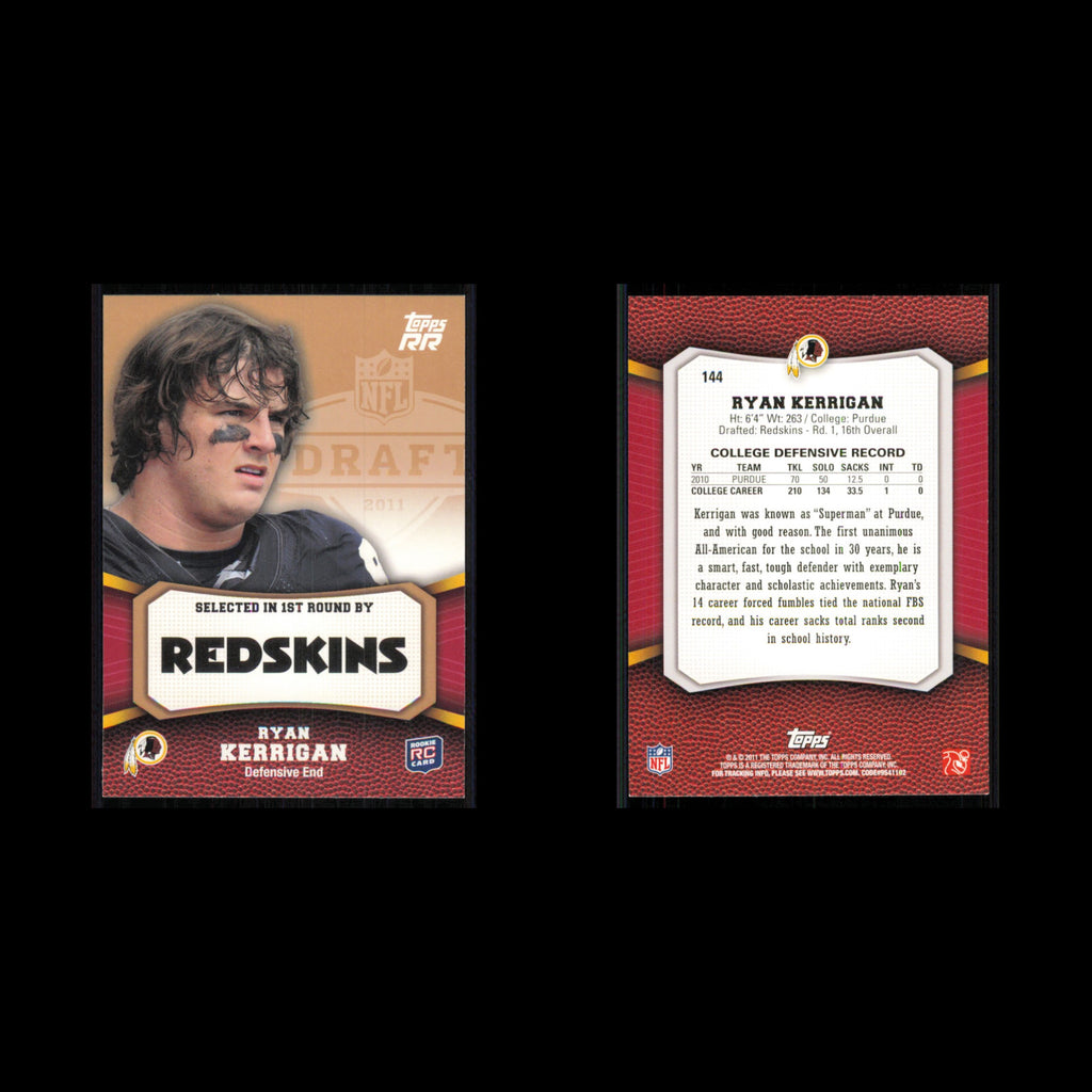 Ryan Kerrigan Rookie #144 2011 Topps Rising Rookies Washington Redskins Football