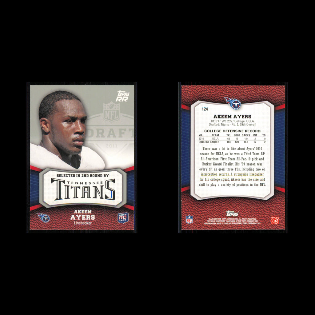 Akeem Ayers Rookie #124 2011 Topps Rising Rookies Tennessee Titans Football Card