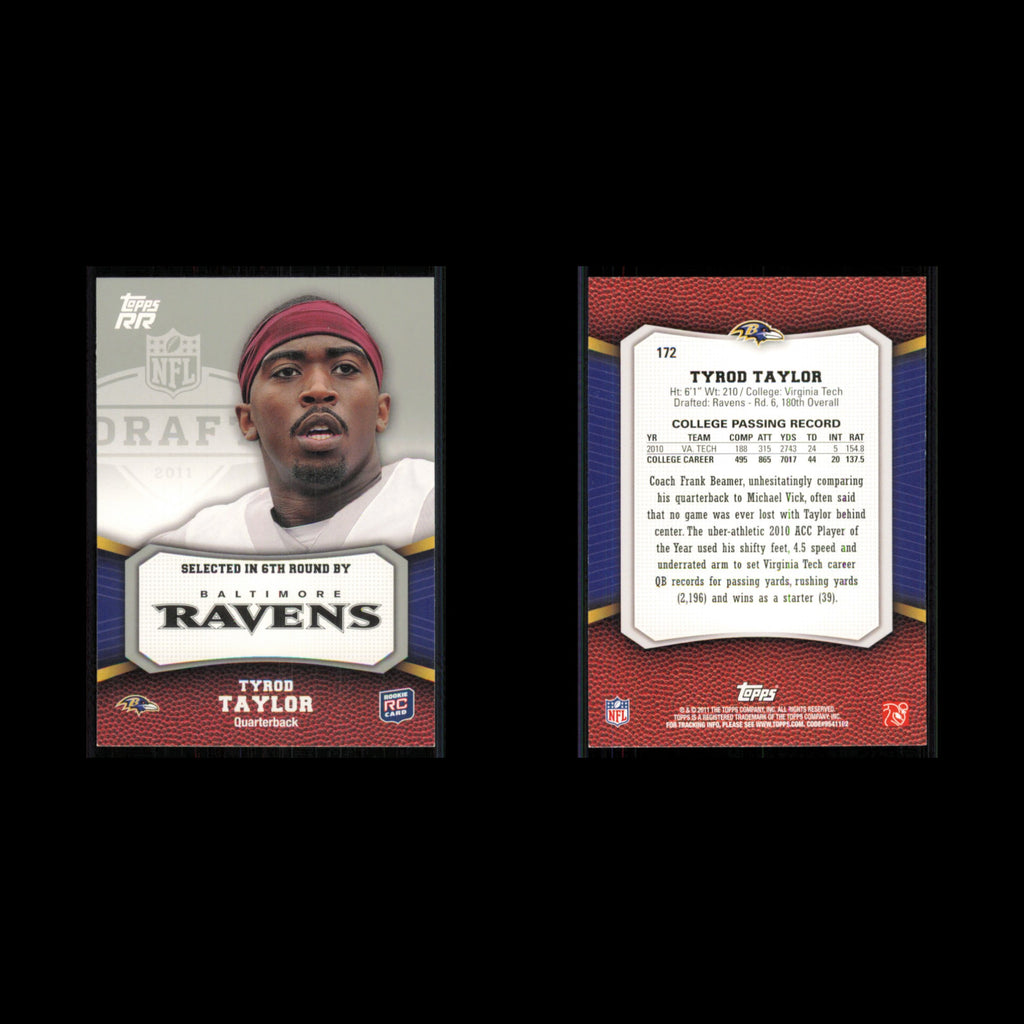 Tyrod Taylor Rookie #172 2011 Topps Rising Rookies Baltimore Ravens Football NFL