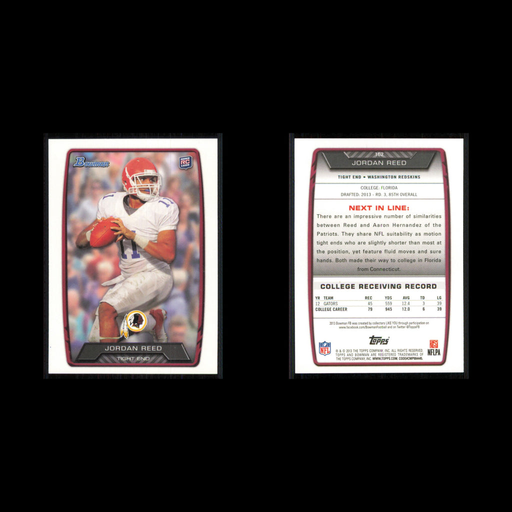 Jordan Reed Rookie #162 2013 Bowman Washington Redskins Football Card NFL NM