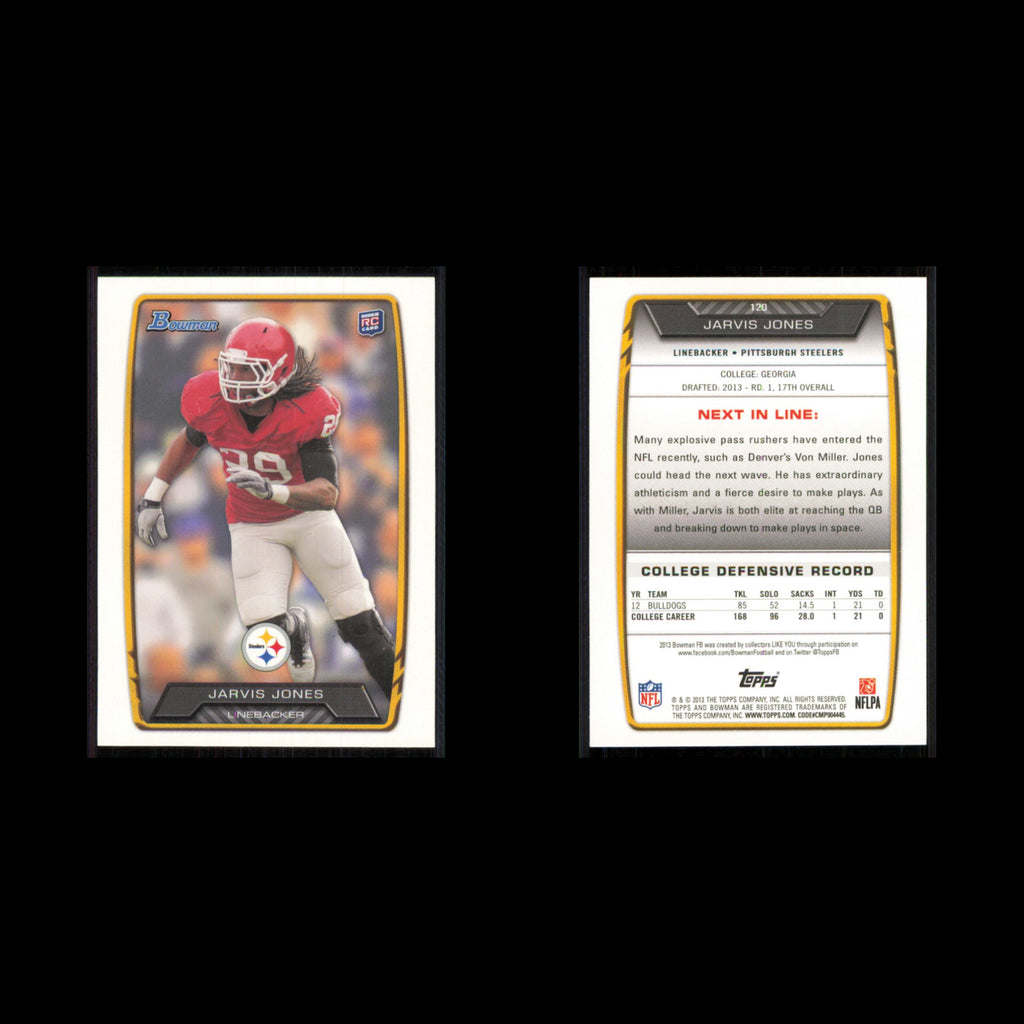 Jarvis Jones Rookie #120 2013 Bowman Pittsburgh Steelers Football Card NFL NM