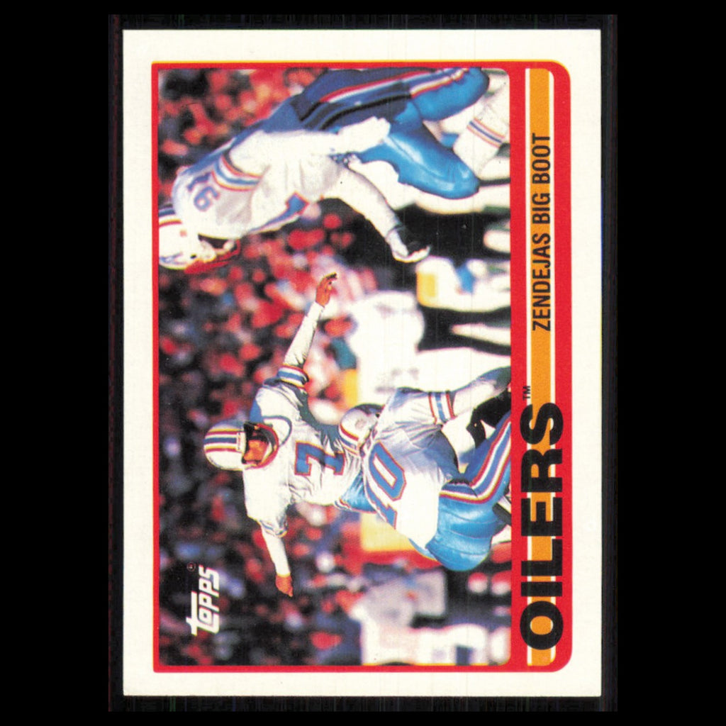 Oilers Team Leaders (Zendejas Big Boot) #90 1989 Topps Houston Oilers Football