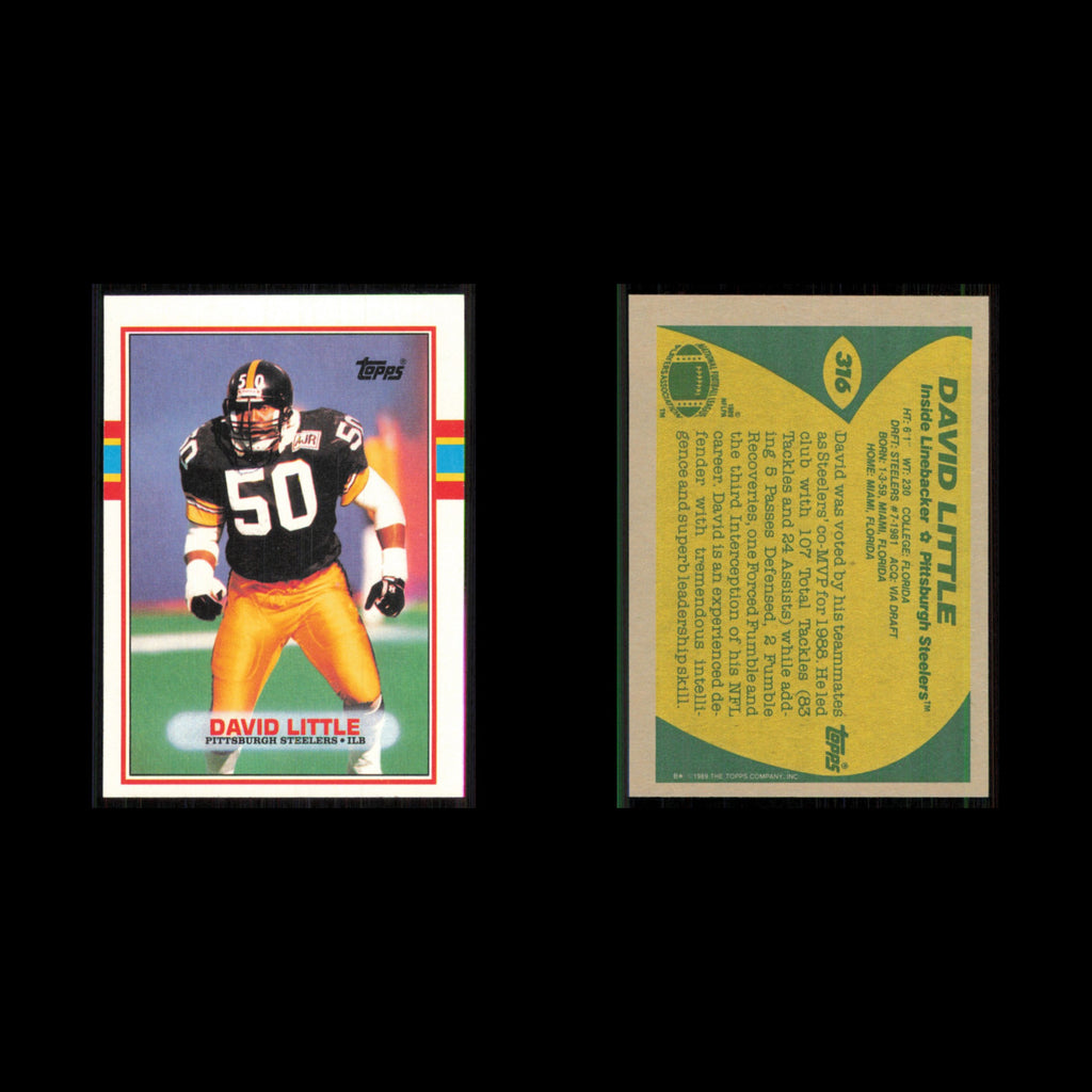David Little #316 1989 Topps Pittsburgh Steelers Football Card NFL NM