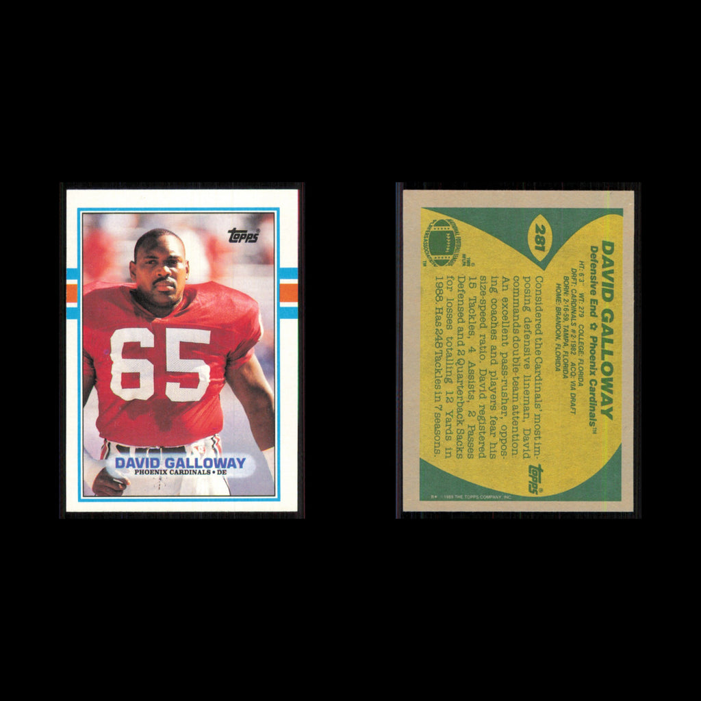 David Galloway #281 1989 Topps Phoenix Cardinals Football Card NFL NM