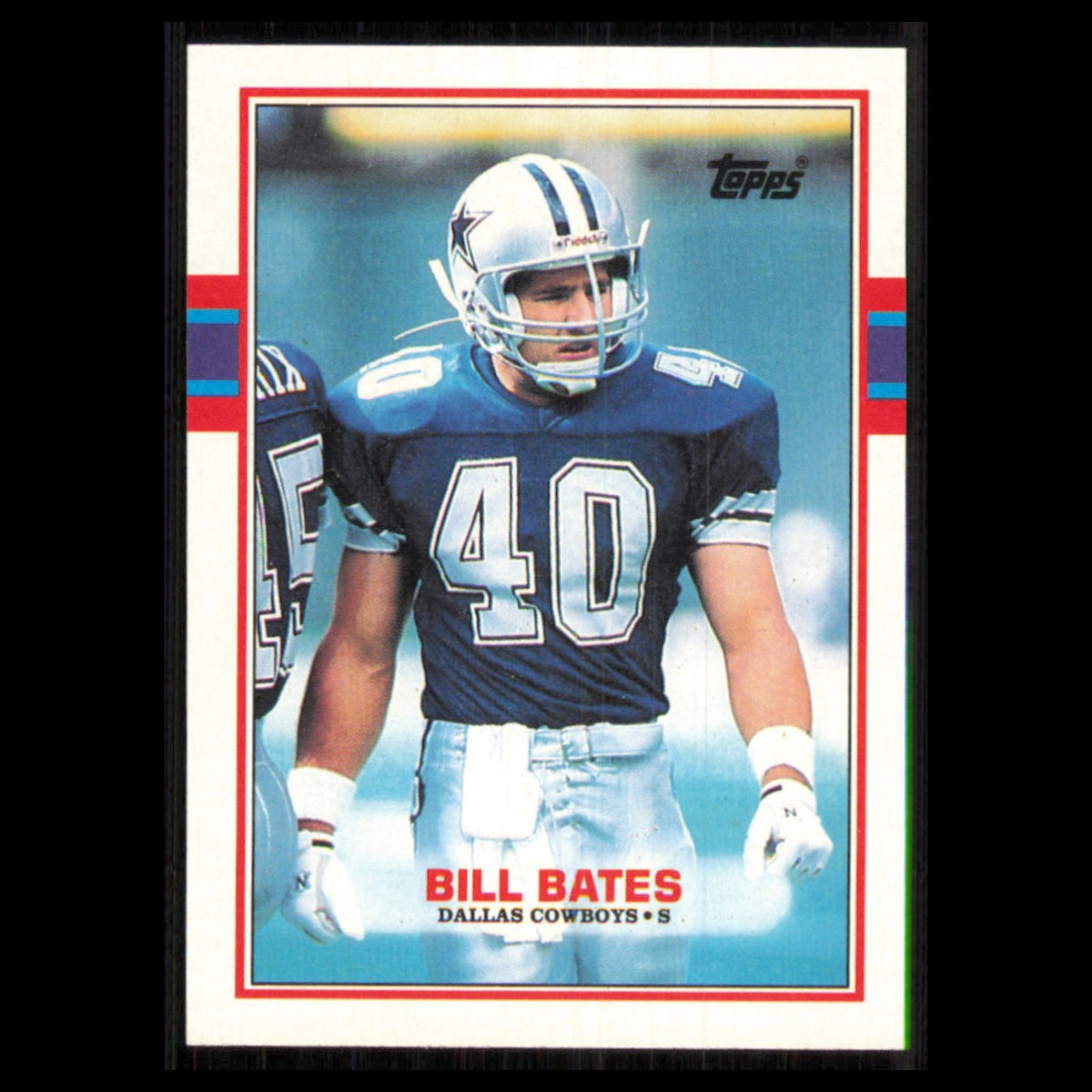 Bill Bates #384 1989 Topps Dallas Cowboys Football Card NFL NM