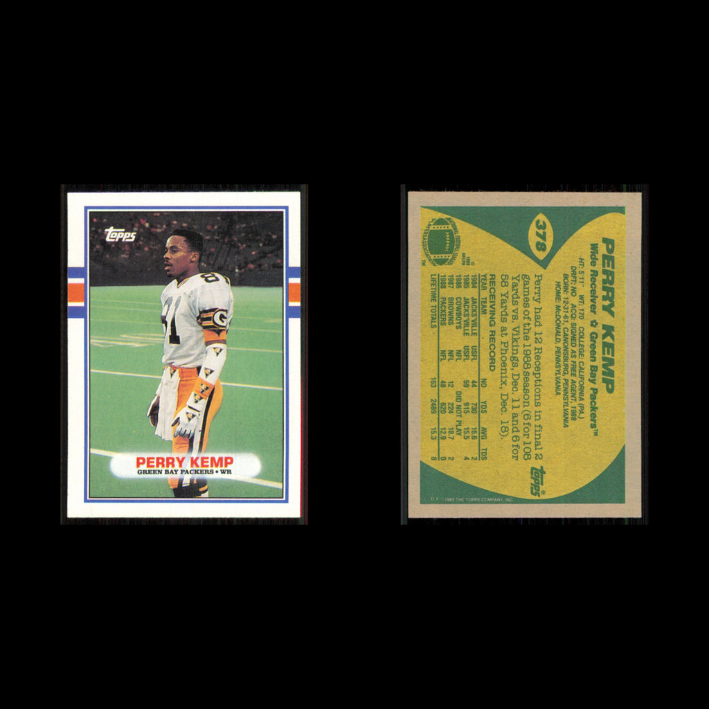 Perry Kemp #378 1989 Topps Green Bay Packers Football Card NFL NM