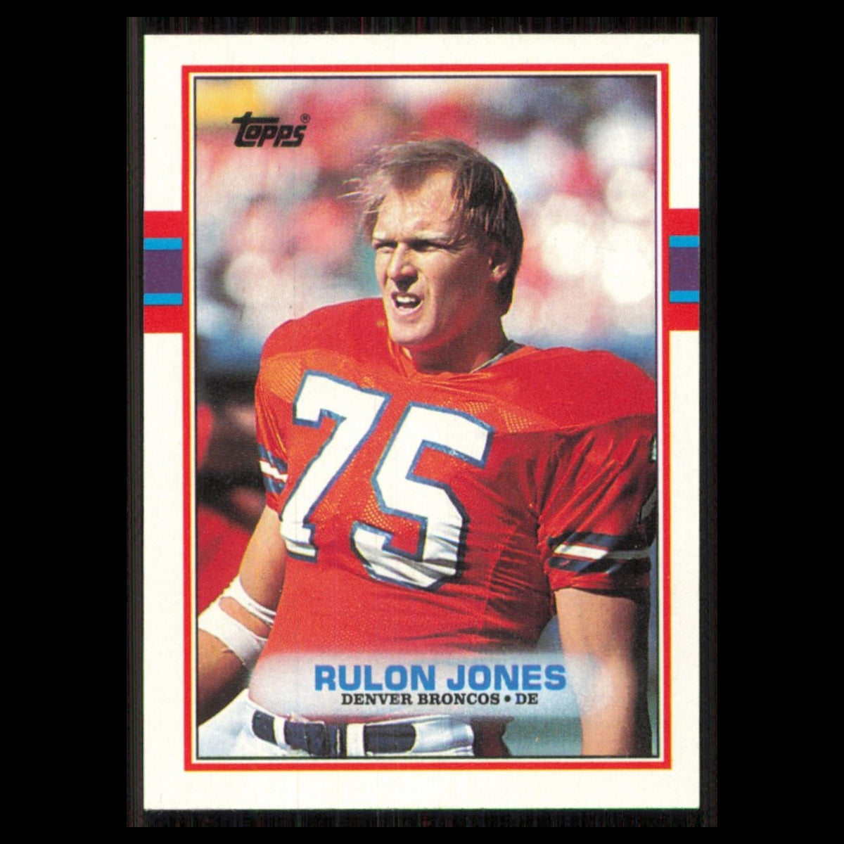 Rulon Jones #248 1989 Topps Denver Broncos Football Card NFL NM