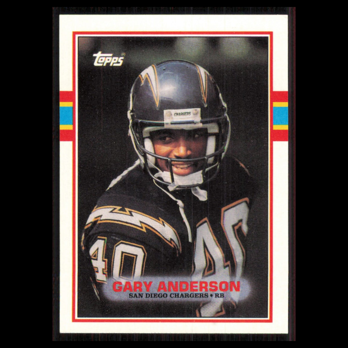Gary Anderson #8 1989 Topps San Diego Chargers Football Card NFL NM