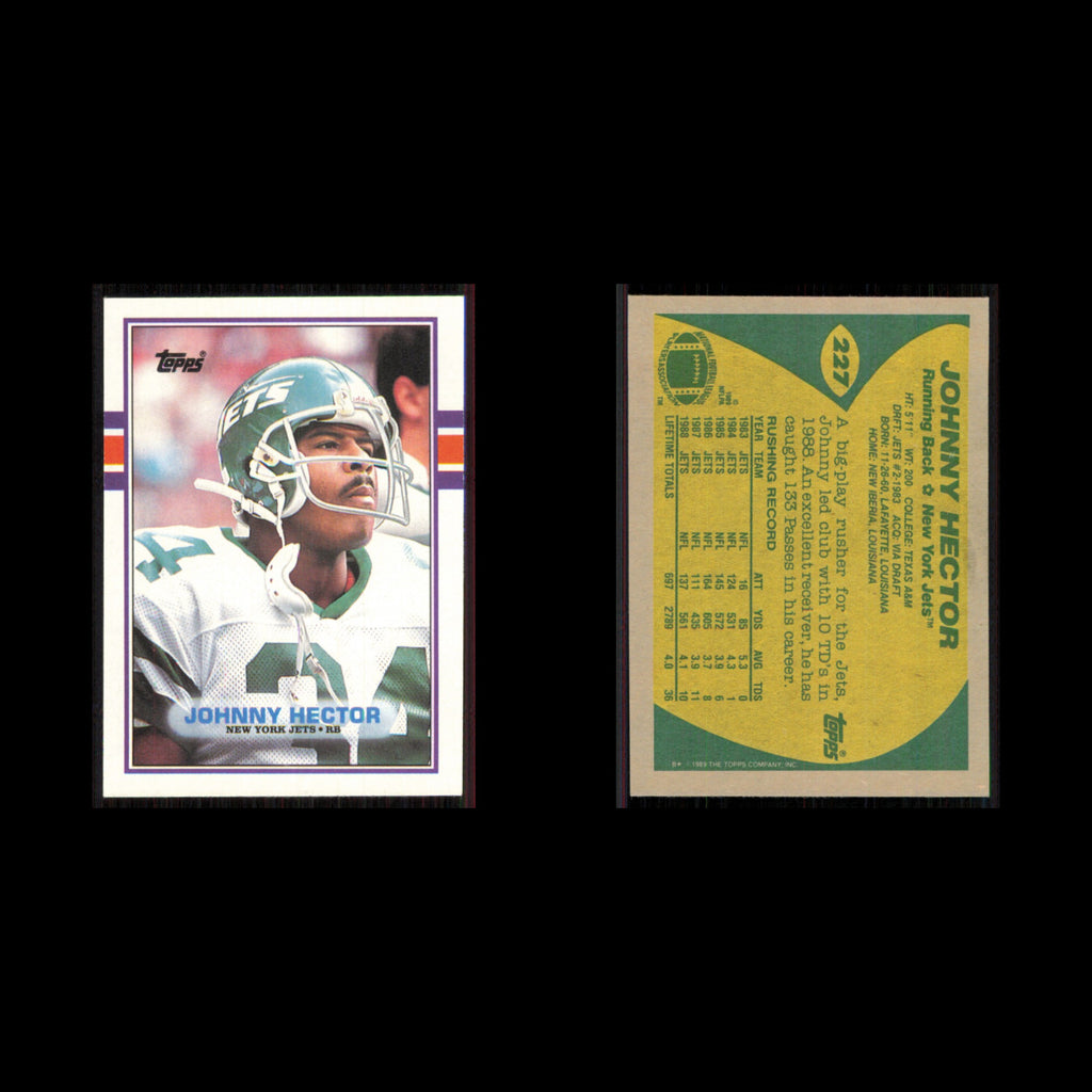 Johnny Hector #227 1989 Topps New York Jets Football Card NFL NM