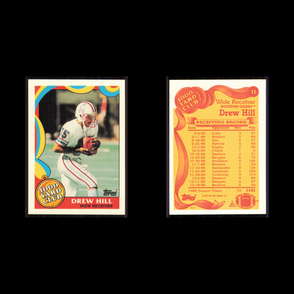 Drew Hill #11 1989 Topps 1000 Yard Club Houston Oilers Football Card NFL NM