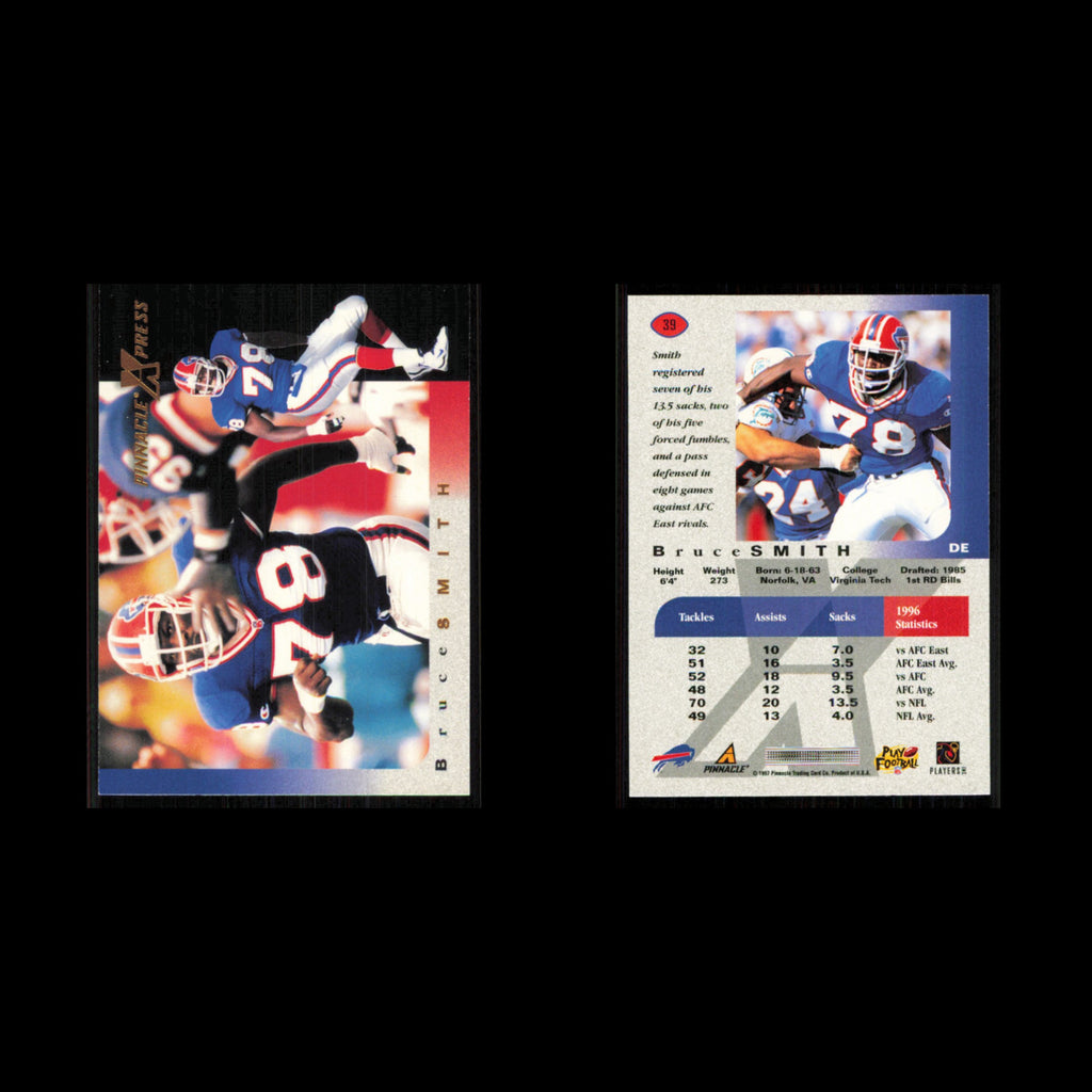 Bruce Smith #39 1997 Pinnacle X-Press Buffalo Bills Football Card NFL NM