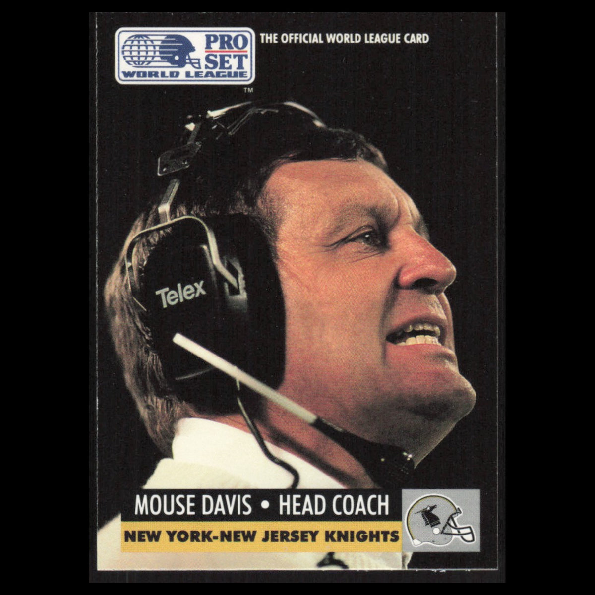 Mouse Davis #110 1991 Pro Set WLAF NY NJ Knights Football Card NFL NM