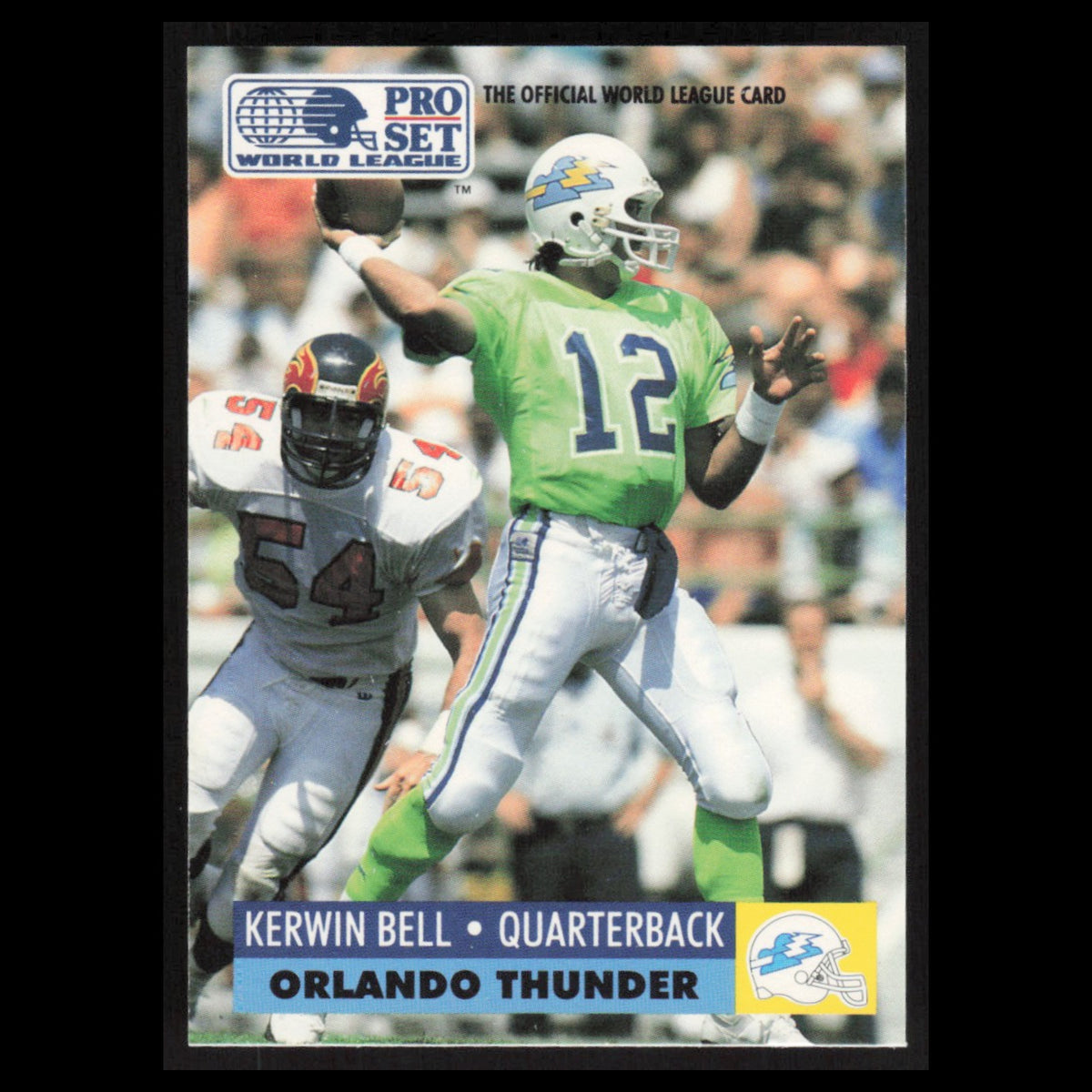 Kerwin Bell #111 1991 Pro Set WLAF Orlando Thunder Football Card NFL NM