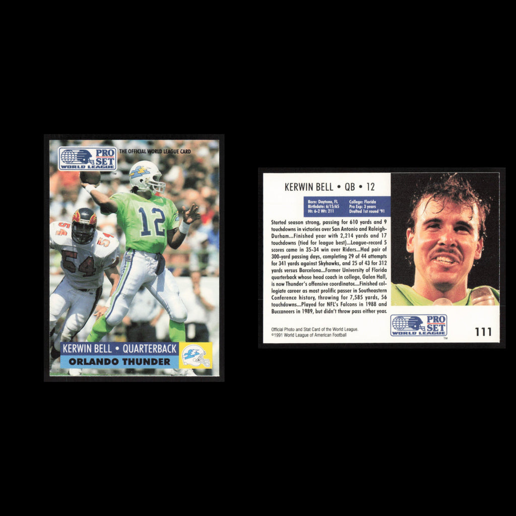 Kerwin Bell #111 1991 Pro Set WLAF Orlando Thunder Football Card NFL NM