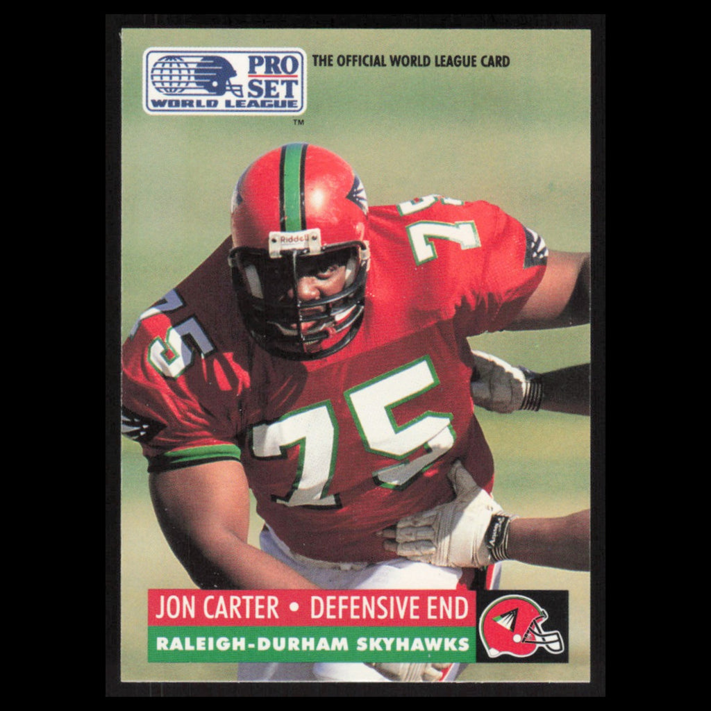 Jon Carter #123 1991 Pro Set WLAF Raleigh-Durham Skyhawks Football Card NFL NM