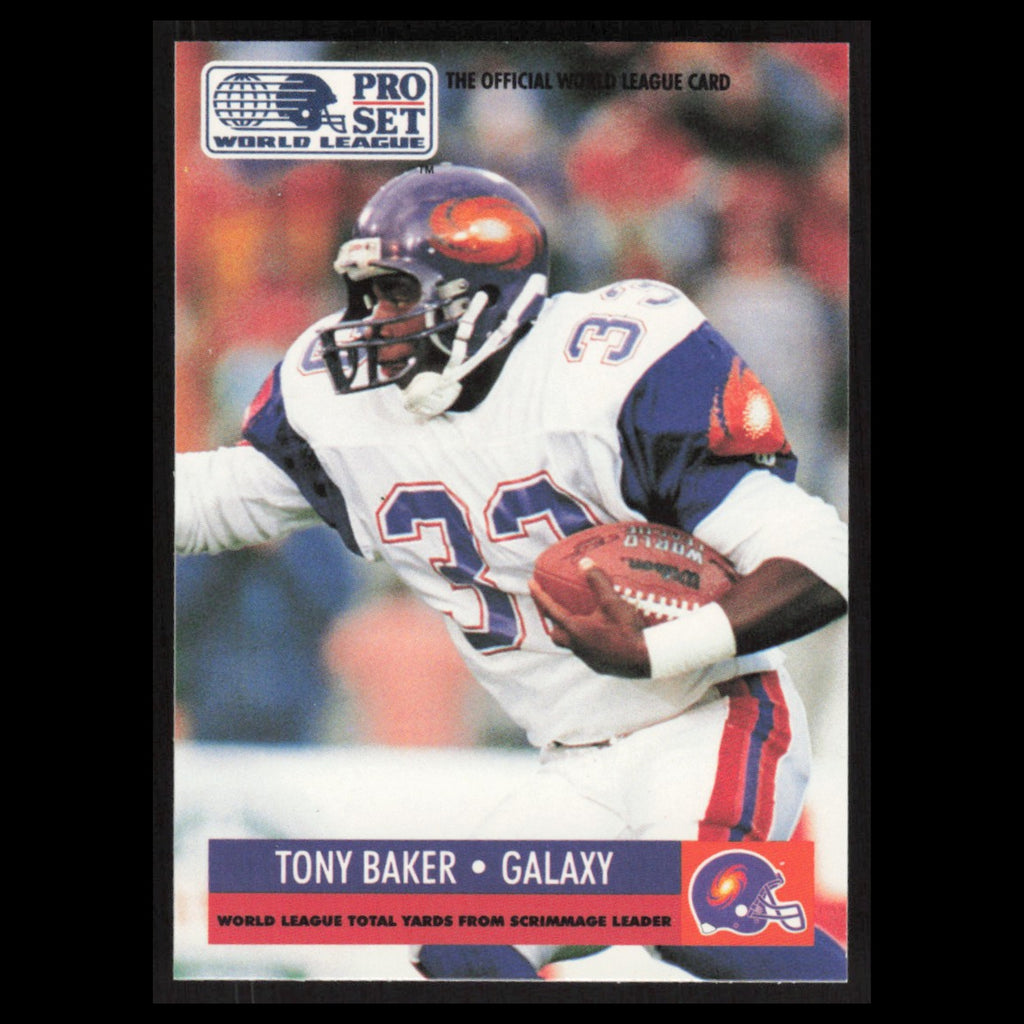 Tony Baker #23 1991 Pro Set WLAF Frankfurt Galaxy Football Card NFL NM