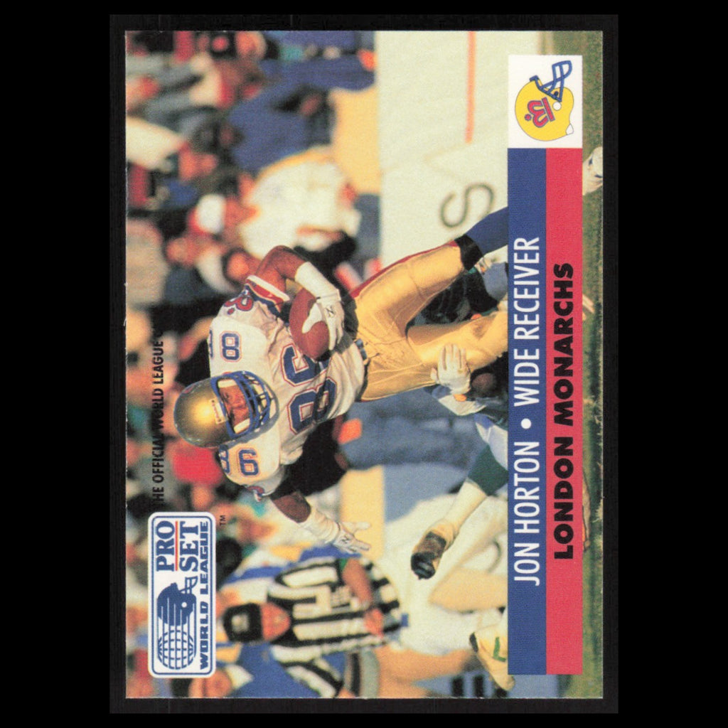Jon Horton #82 1991 Pro Set WLAF London Monarchs Football Card NFL NM