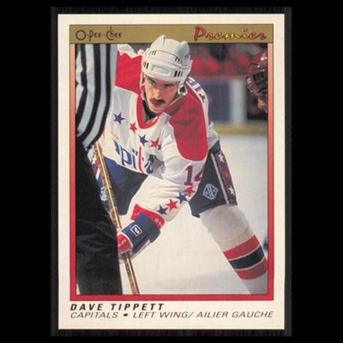 Dave Tippett #119 1990 O-Pee-Chee Premier Washington Capitals Hockey Card NHL NM