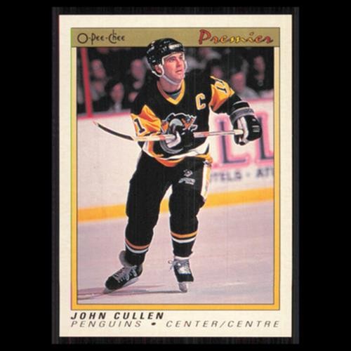 John Cullen #20 1990 O-Pee-Chee Premier Pittsburgh Penguins Hockey Card NHL NM