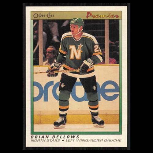 Brian Bellows #3 1990 O-Pee-Chee Premier Minnesota North Stars Hockey Card NHL