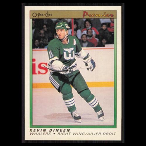 Kevin Dineen #23 1990 O-Pee-Chee Premier Hartford Whalers Hockey Card NHL NM