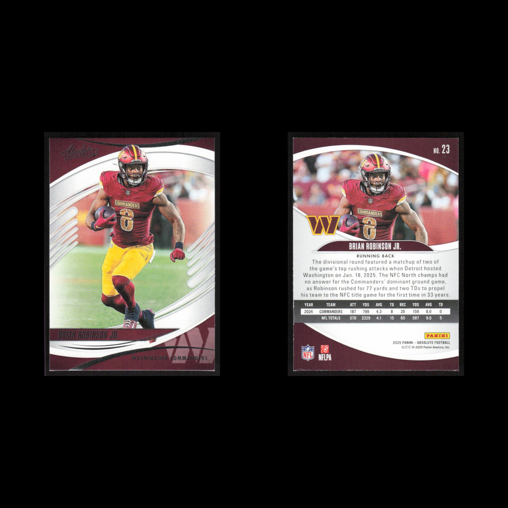 Brian Robinson Jr #23 2025 Panini Absolute Washington Commanders Football Card