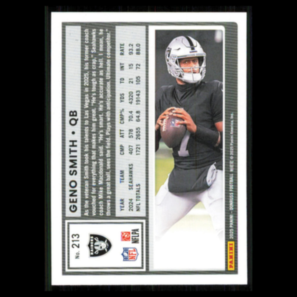 Geno Smith #213 2025 Donruss Las Vegas Raiders Football Card NFL NM
