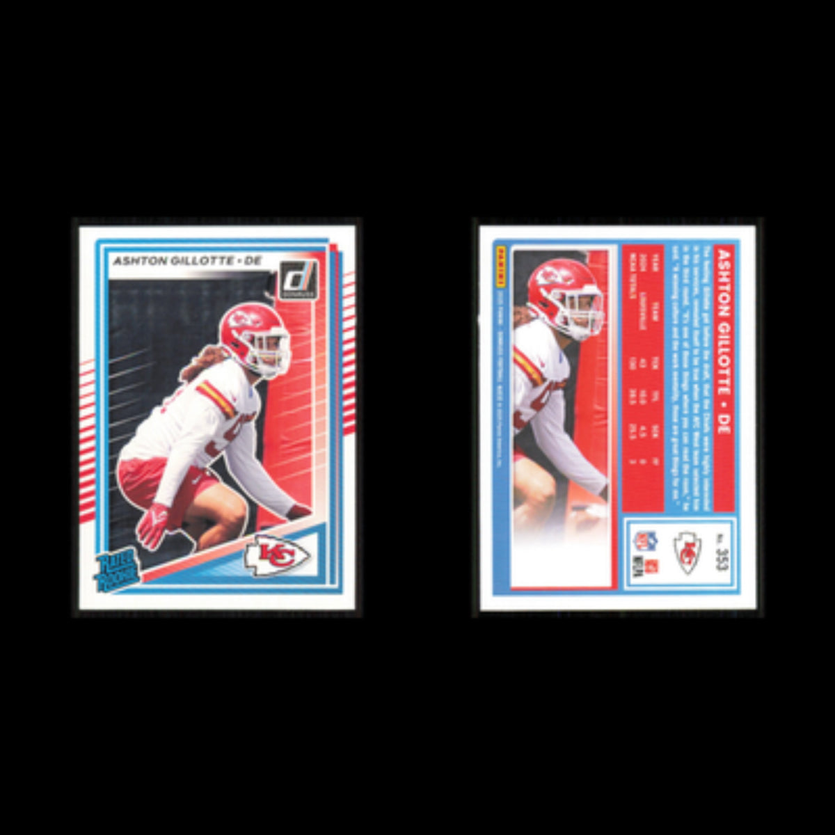 Ashton Gillotte Rookie #353 2025 Donruss Kansas City Chiefs Football Card NFL NM